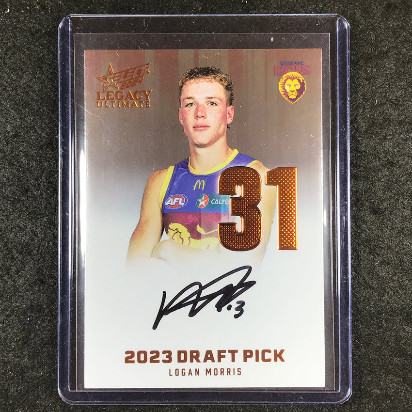 2024 Select AFL Legacy Ultimate LOGAN MORRIS Draft Pick Signatures Copper 41/175