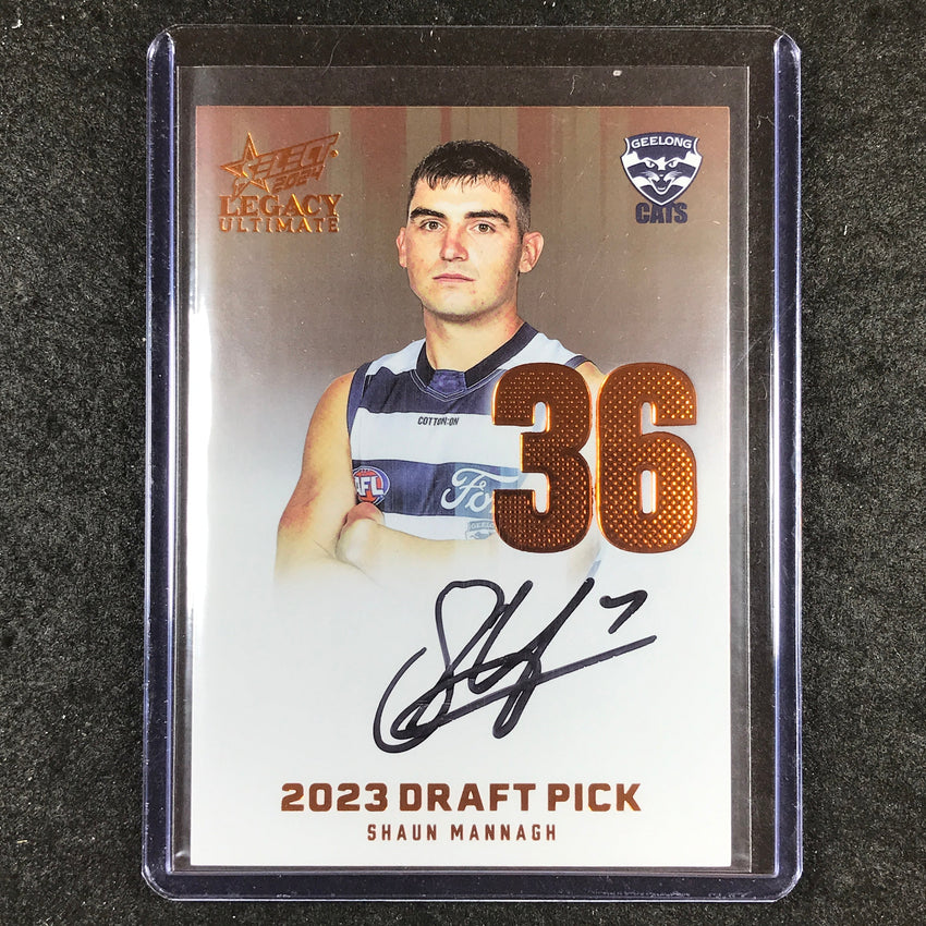 2024 Select AFL Legacy Ultimate SHAUN MANNAGH Draft Pick Signatures 128/175 #36