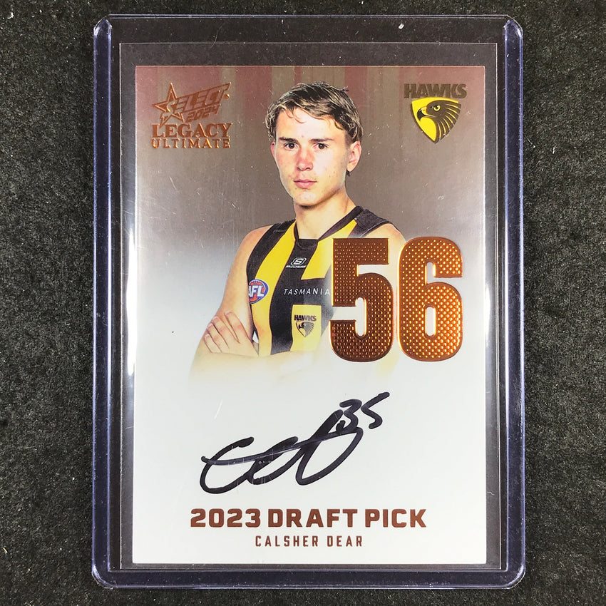 2024 Select AFL Legacy Ultimate CALSHER DEAR Draft Pick Signatures Copper 28/175