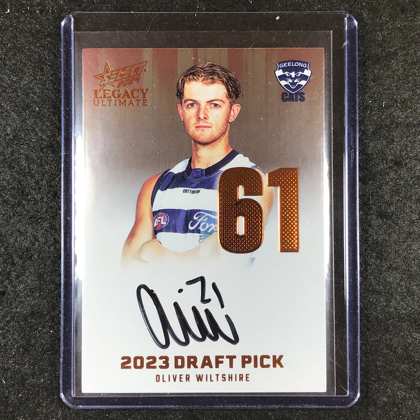 2024 Select AFL Legacy Ultimate OLIVER WILTSHIRE Draft Pick Signatures 63/175