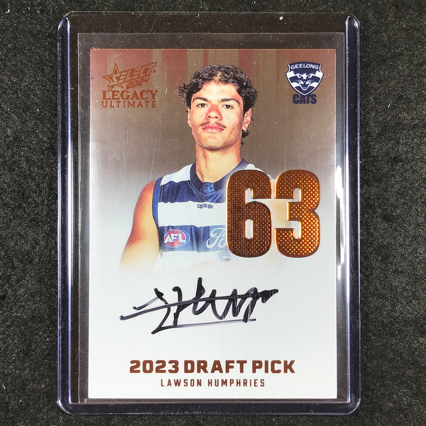 2024 Select AFL Legacy Ultimate LAWSON HUMPHRIES Draft Pick Signatures 88/175