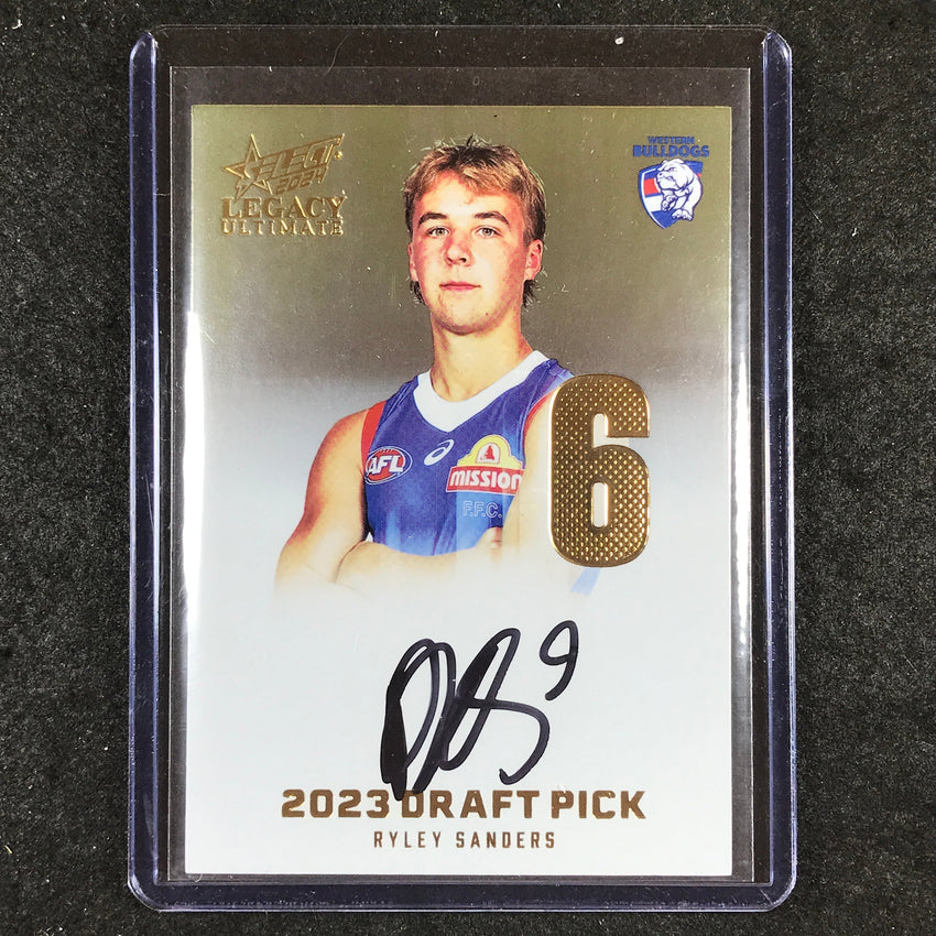 2024 Select AFL Legacy Ultimate RYLEY SANDERS Draft Pick Signatures Gold 48/85