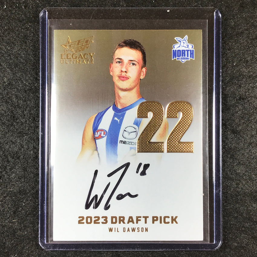 2024 Select AFL Legacy Ultimate WIL DAWSON Draft Pick Signatures Gold 21/85 #22