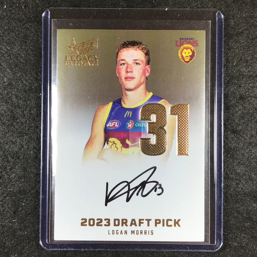 2024 Select AFL Legacy Ultimate LOGAN MORRIS Draft Pick Signatures Gold 25/85
