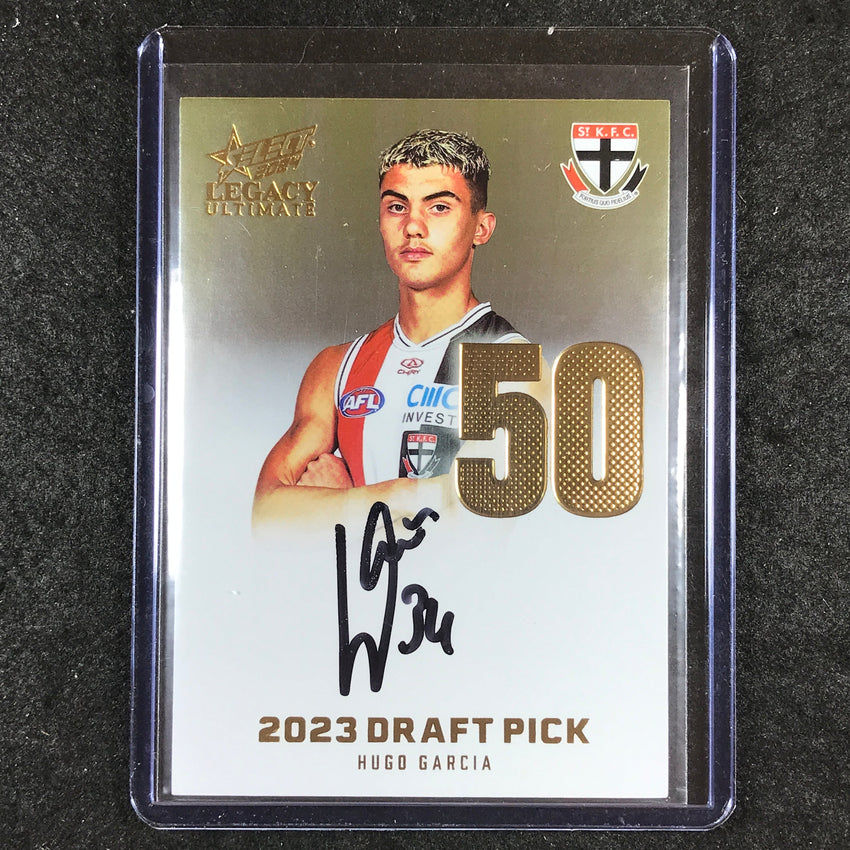 2024 Select AFL Legacy Ultimate HUGO GARCIA Draft Pick Signatures Gold 08/85 #50