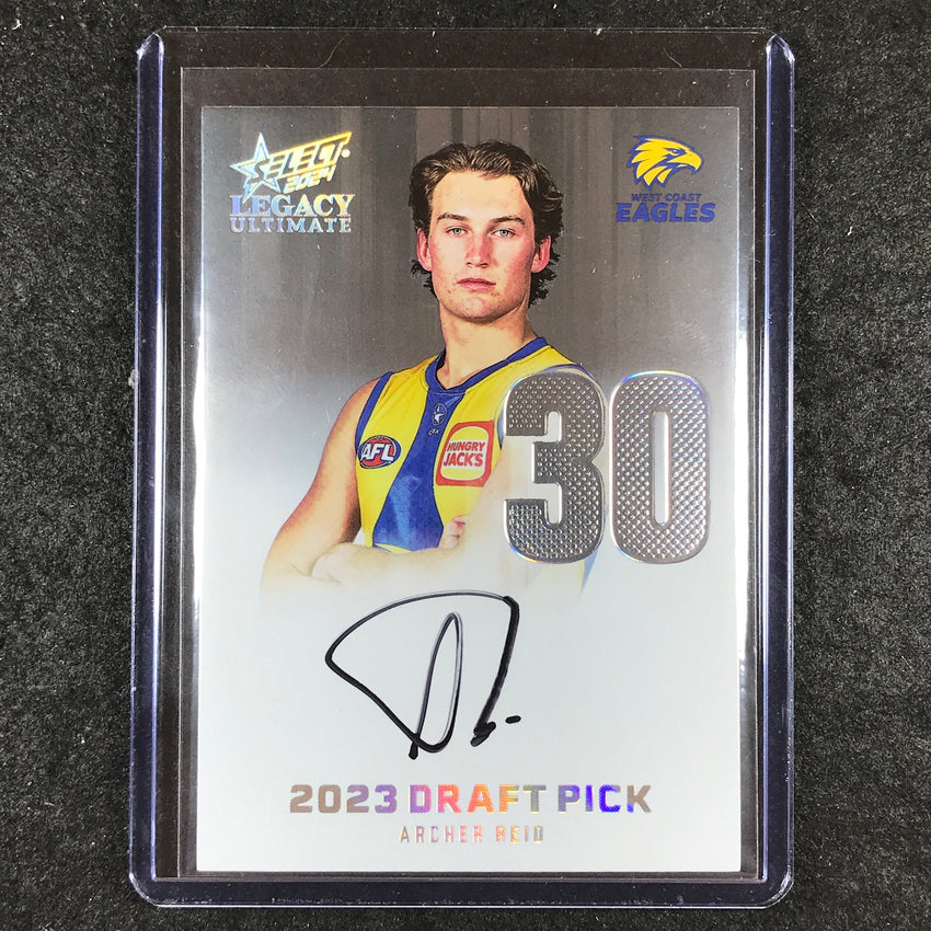 2024 Select AFL Legacy Ultimate ARCHER REID Draft Pick Signatures Platinum 37/40