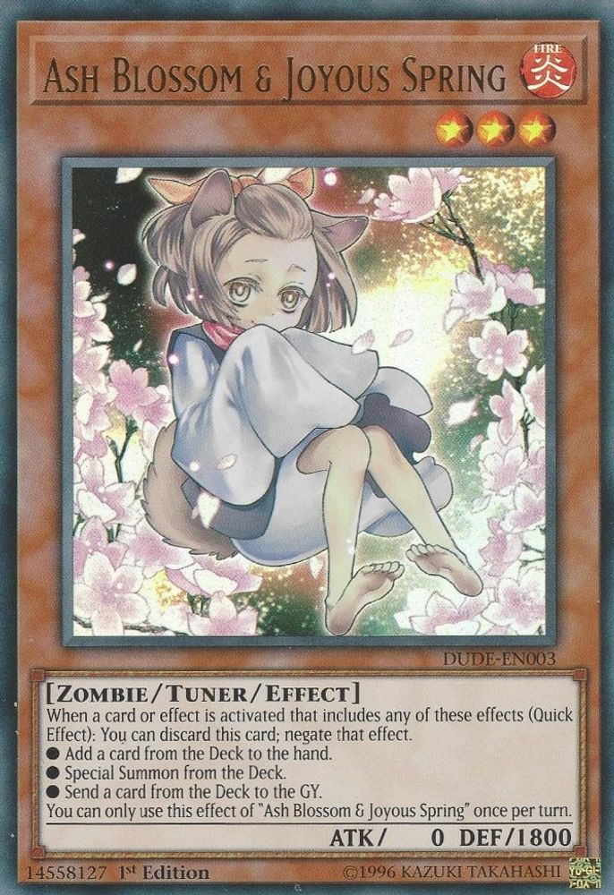 Ash Blossom & Joyous Spring - (DUDE-EN003) - Ultra Rare 1st Edition