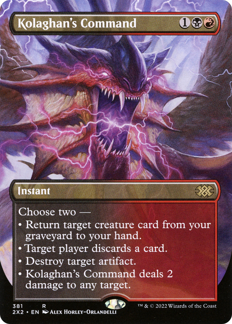 [ BL ] [FOIL] Kolaghan's Command (Borderless) #381 - RARE 2X2 - Double Masters 2022