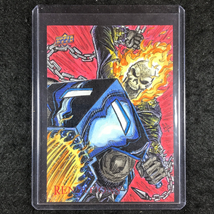 2024 Marvel Renditions Spider-Man GHOST RIDER Artist Sketch 1/1 ARIEL AGUIRE