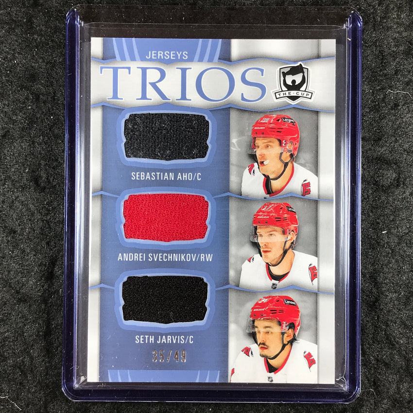 2024-25 The Cup Hockey AHO SVECHNIKOV JARVIS Cup Trios Jersey Relic 35/49