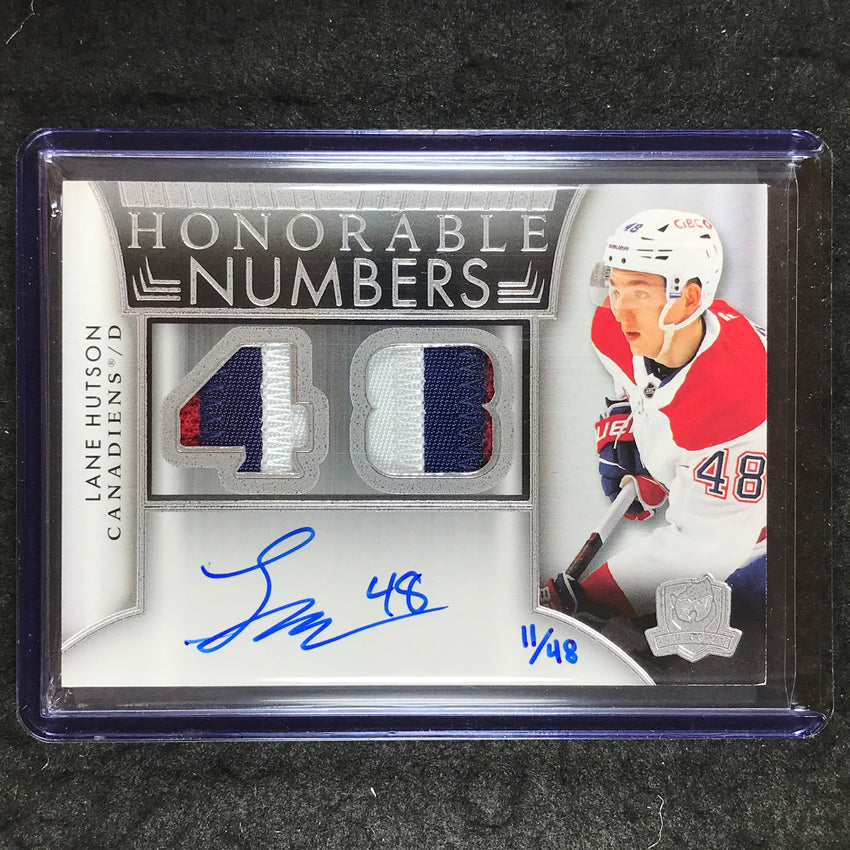 2024-25 The Cup Hockey LANE HUTSON Honorable Numbers Patch Auto 11/48