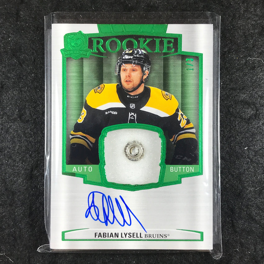 2024-25 The Cup Hockey FABIAN LYSELL Rookie Auto Button Relic Green 1/3