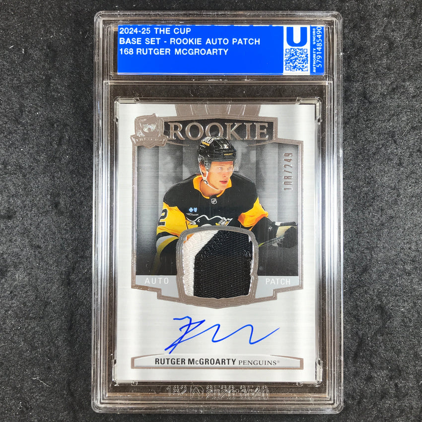 2024-25 The Cup Hockey RUTGER MCGROARTY Rookie Patch Auto 108/249 [ENCASED]