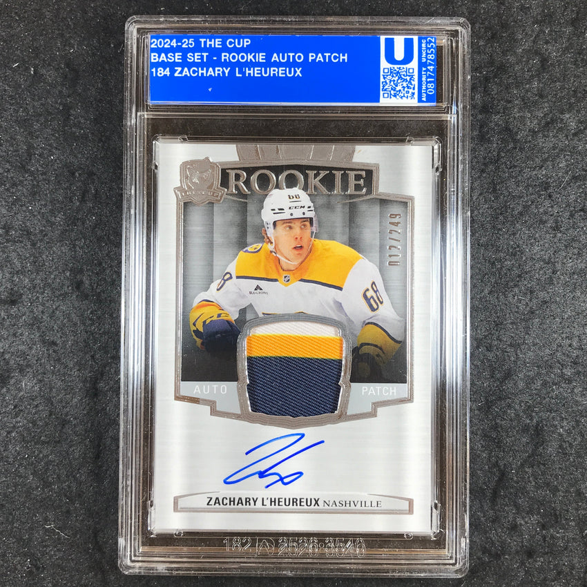 2024-25 The Cup Hockey ZACHARY L'HEUREUX Rookie Patch Auto 12/249 [ENCASED]