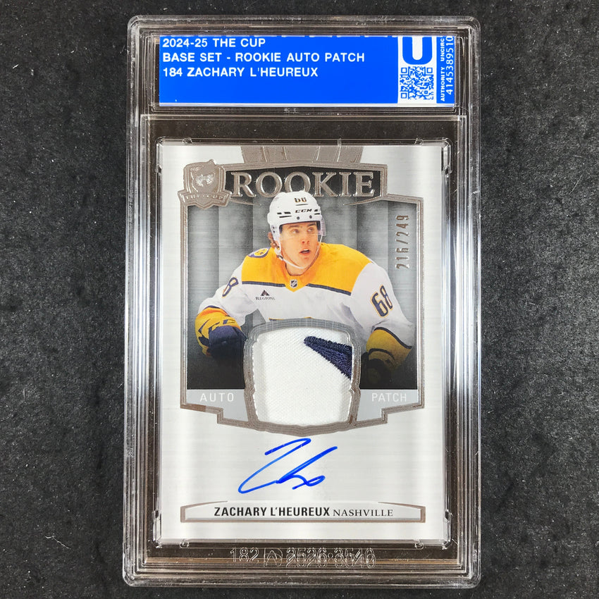 2024-25 The Cup Hockey ZACHARY L'HEUREUX Rookie Patch Auto 216/249 [ENCASED]