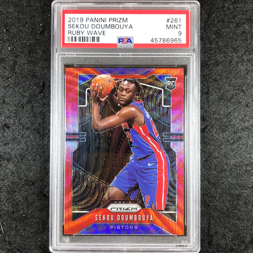 2019 Panini Prizm SEKOU DOUMBOUYA Rookie Ruby Wave #261 PSA 9 (965)