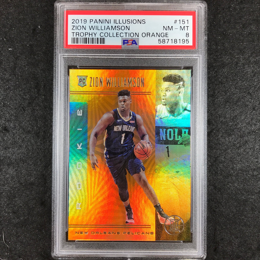 2019 Illusions ZION WILLIAMSON Rookie Trophy Collection Orange #151 PSA 8 (195)
