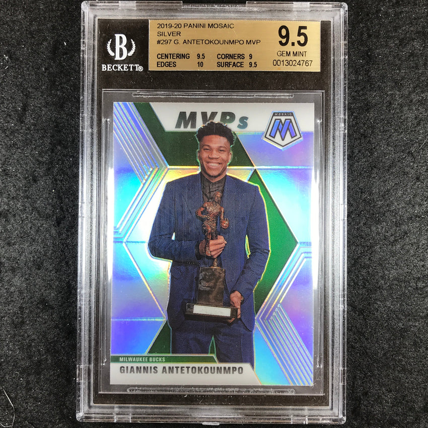2019 Panini Mosaic GIANNIS ANTETOKOUNMPO MVP Silver #297 BGS 9.5 (767)