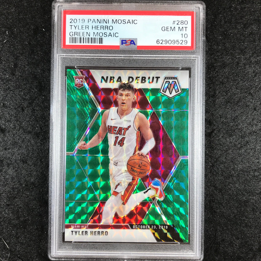 2019 Panini Mosaic TYLER HERRO Rookie Green Mosaic #280 PSA 10 (529)
