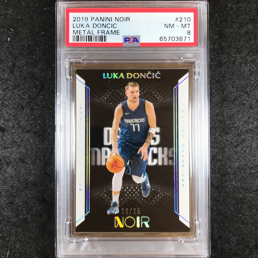 2019 Panini Noir LUKA DONCIC Metal Frame 16/25 #210 PSA 8 (671)