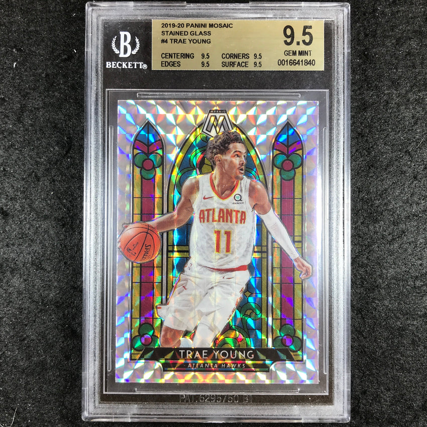 2019 Panini Mosaic TRAE YOUNG Stained Glass #4 BGS 9.5 (840)