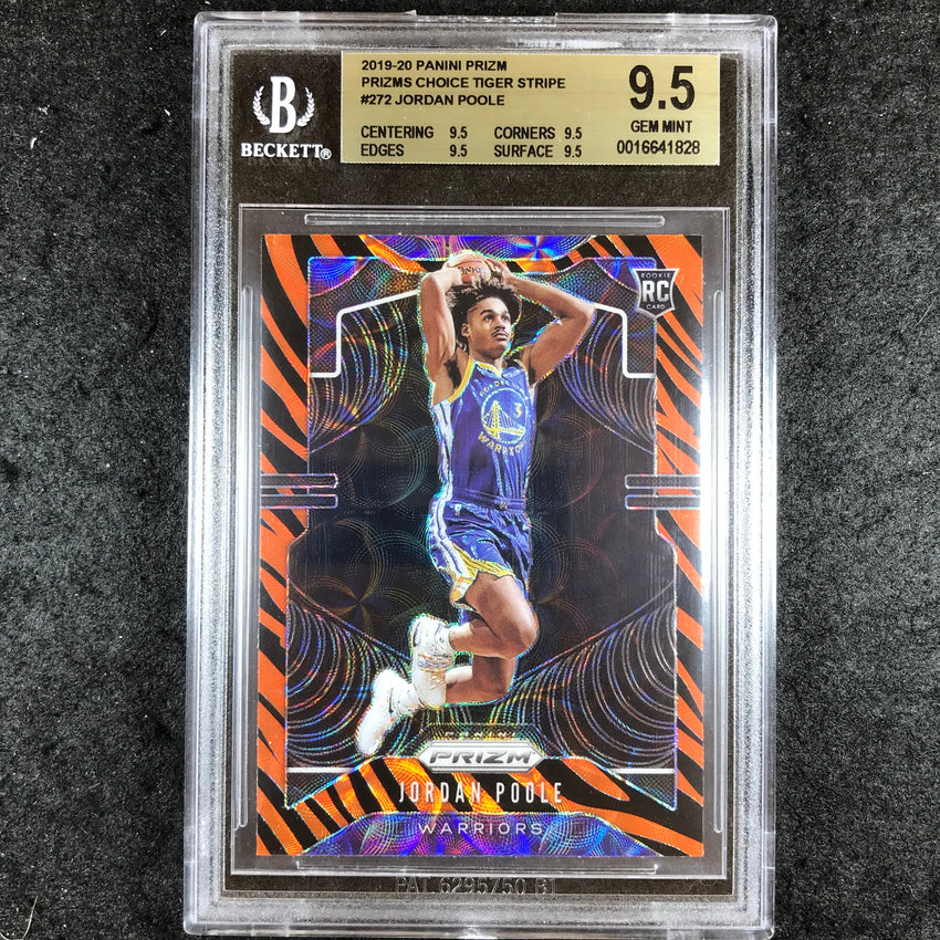 2019 Prizm JORDAN POOLE Rookie Tiger Stripe #272 BGS 9.5 (828)