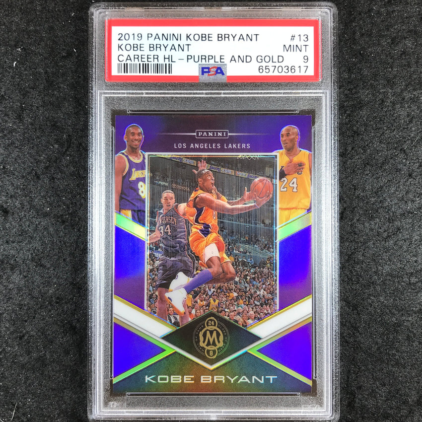 2019 Panini KOBE BRYANT Career Highlights Purple And Gold 19/20 #13 PSA 9 (617)