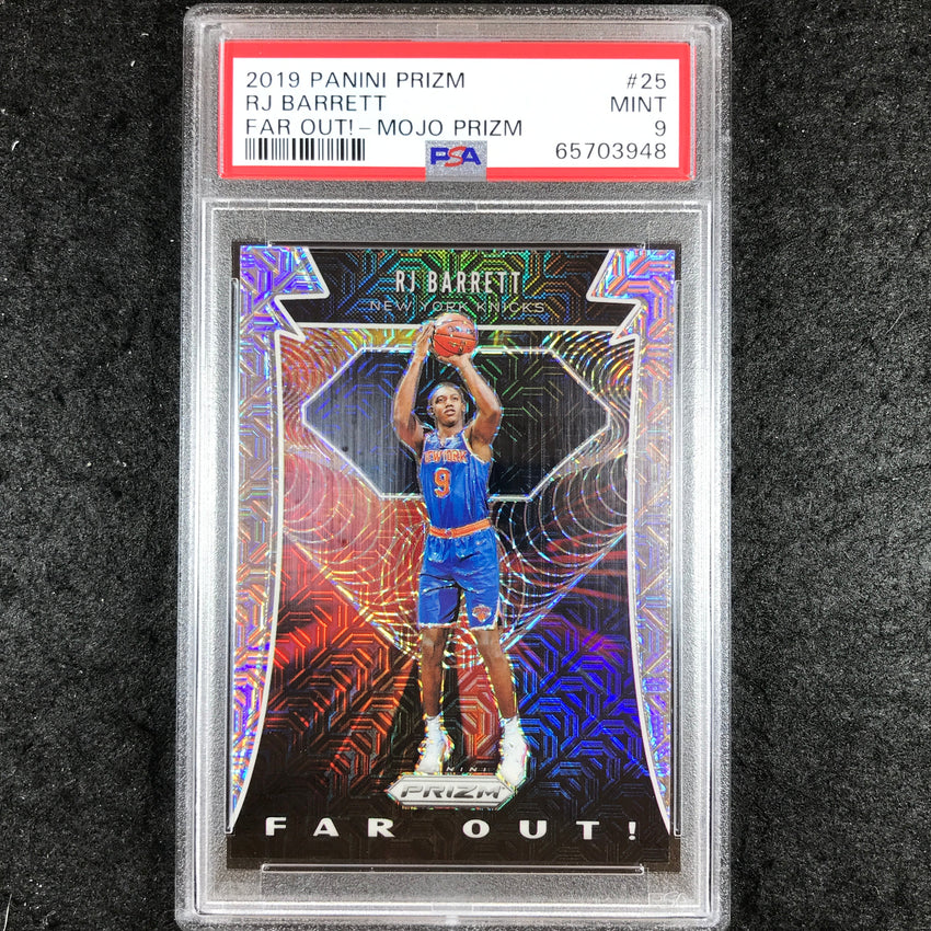2019 Panini Prizm RJ BARRETT Rookie Far Out! Mojo 5/25 #25 PSA 9 (948)