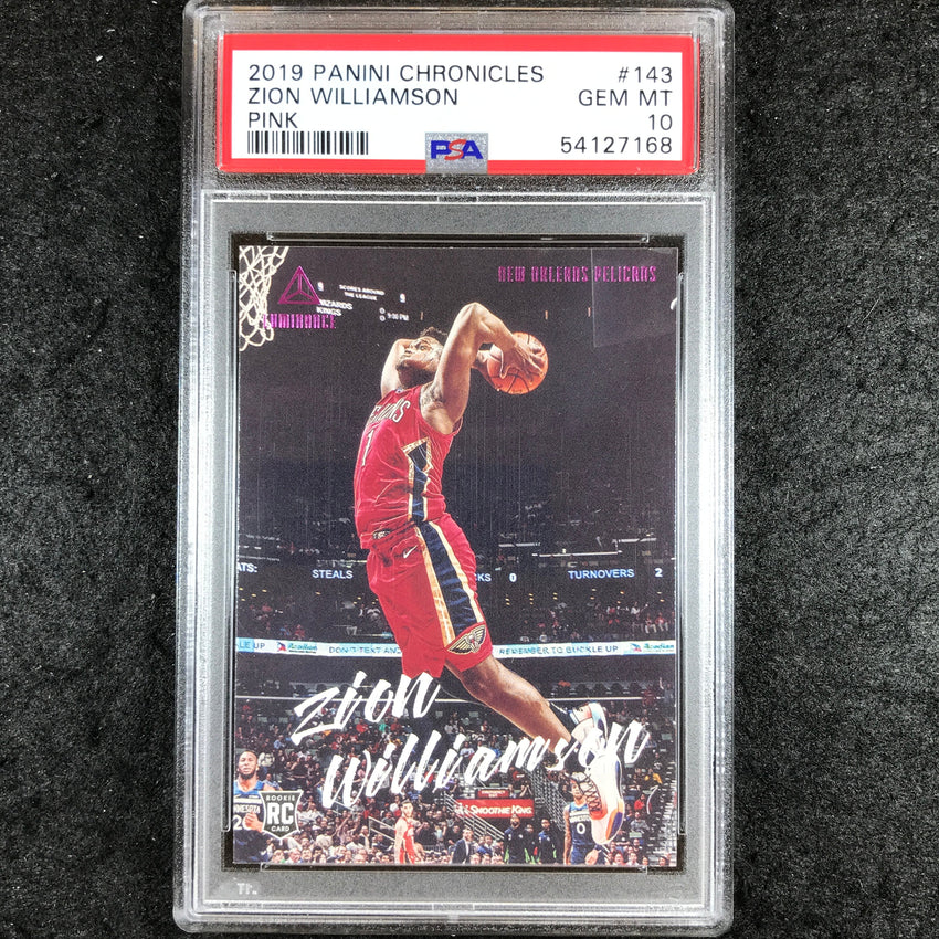 2019 Panini Chronicles ZION WILLIAMSON Rookie Luminance Pink #143 PSA 10 (168)