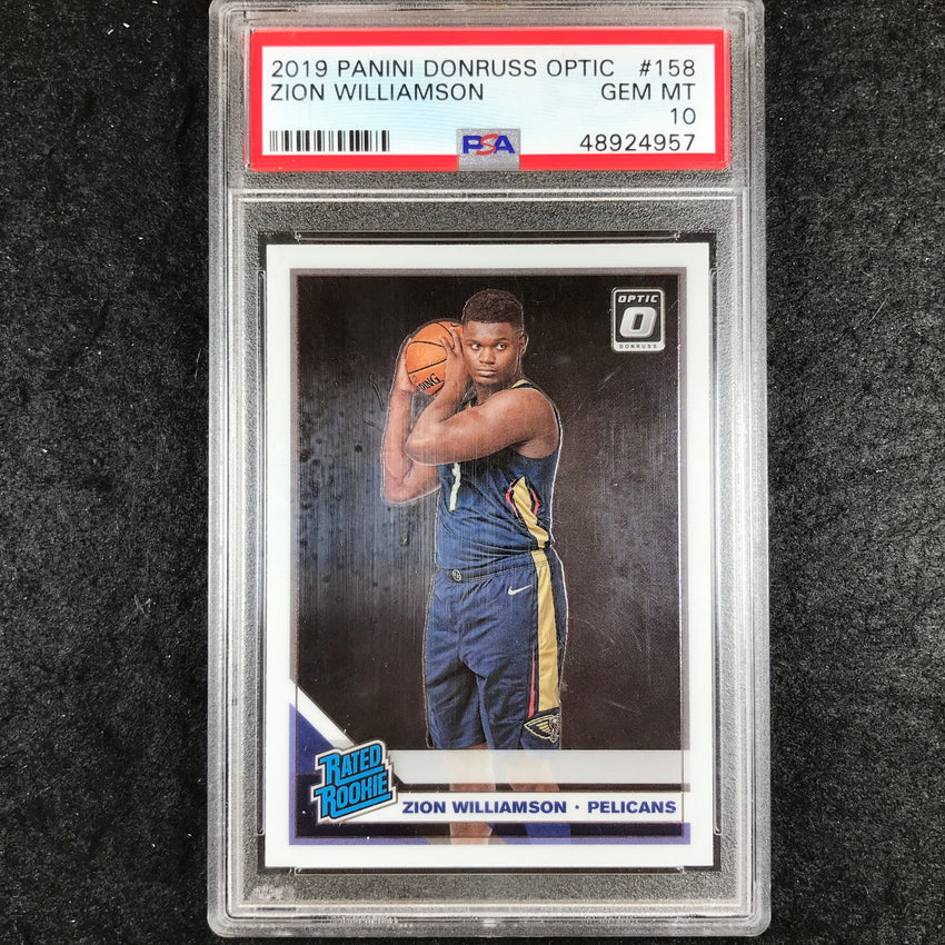 2019 Optic ZION WILLIAMSON Rated Rookie Base #158 PSA 10 (957)