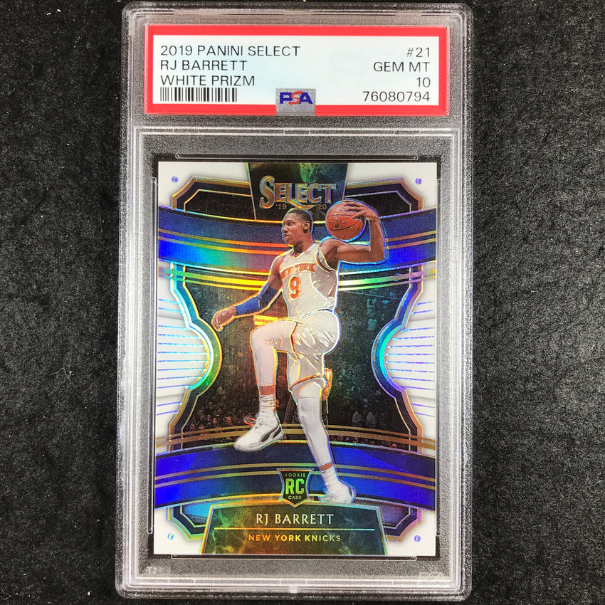 2019 Panini Select RJ BARRETT White Prizm 54/149 #21 PSA 10 (794)