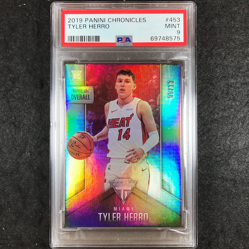 2019 Panini Chronicles TYLER HERRO Rookie Titanium 8/13 #453 PSA 9 (575)