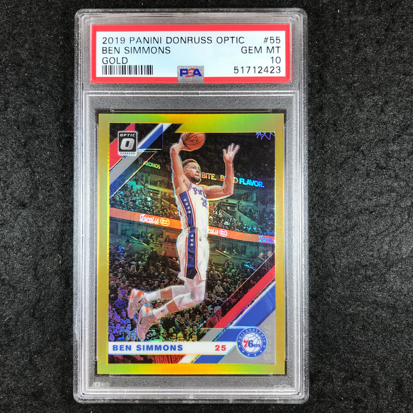 2019 Panini Donruss Optic BEN SIMMONS Gold 10/10 #55 PSA 10 (423)