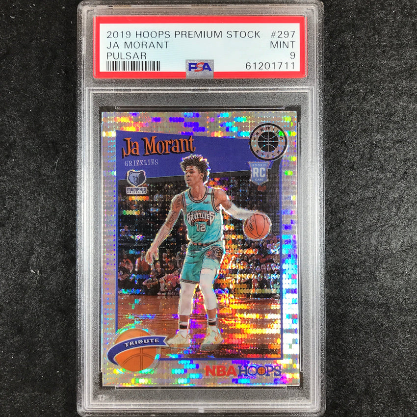 2019 Panini Hoops Premium Stock JA MORANT Rookie Pulsar #297 PSA 9 (711)