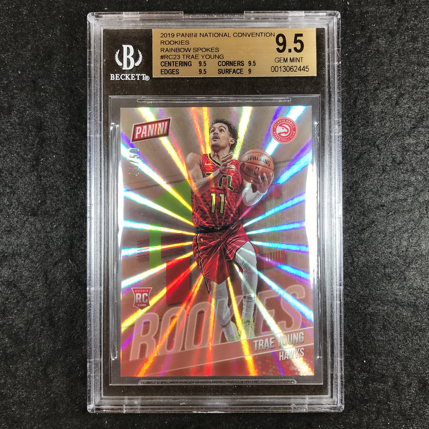 2019 National TRAE YOUNG Rookie Rainbow Spokes 48/50 #RC23 BGS 9.5 (445)