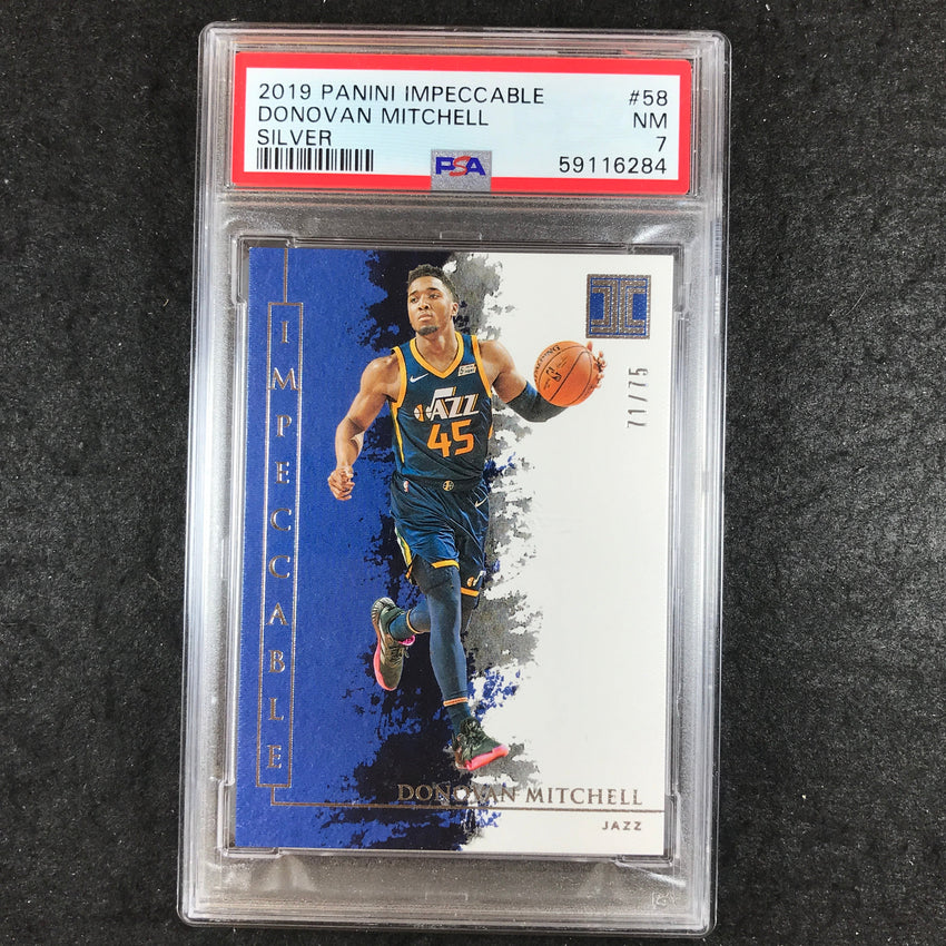 2019 Impeccable DONOVAN MITCHELL Silver 71/75 #58 PSA 7 (284)