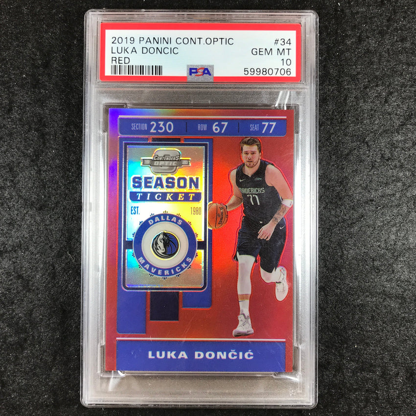 2019 Panini Contenders Optic LUKA DONCIC Red #34 PSA 10 (706)
