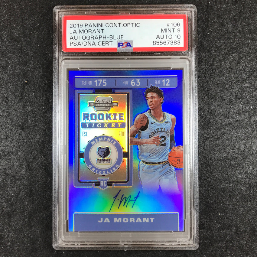 2019 Contenders Optic JA MORANT Rookie Auto Blue 14/99 #106 PSA 9/10 (383)