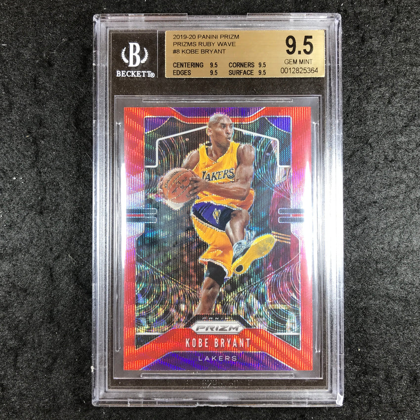 2019 Panini Prizm KOBE BRYANT Ruby Wave #8 BGS 9.5 (364)