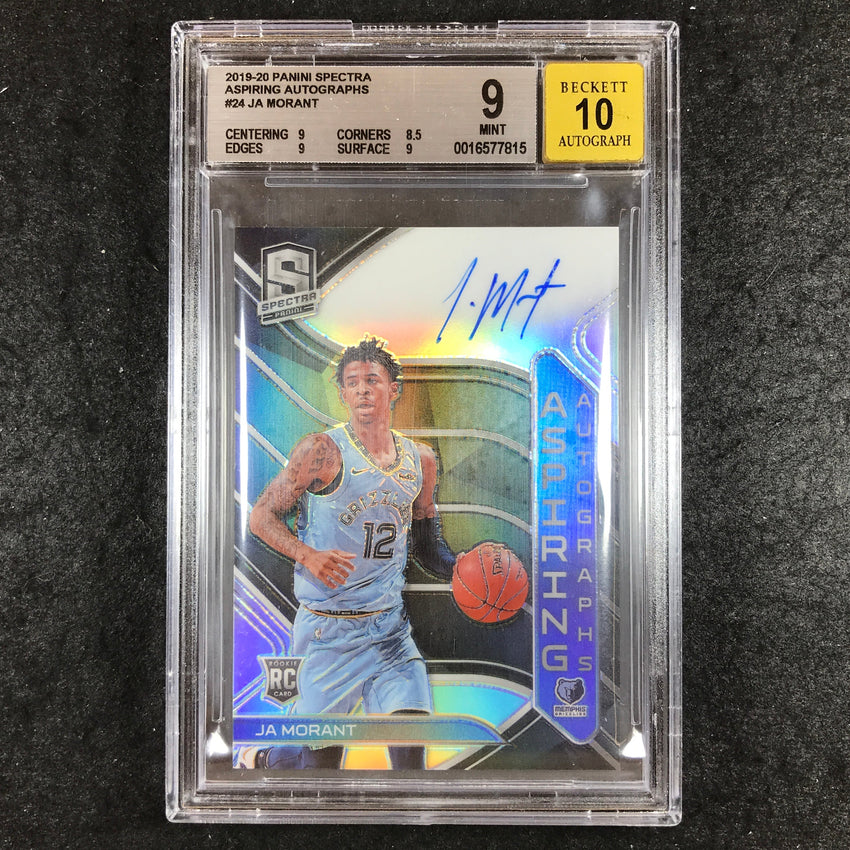2019 Panini Spectra JA MORANT Rookie Aspiring Autographs 2/49 #24 BGS 9/10 (815)
