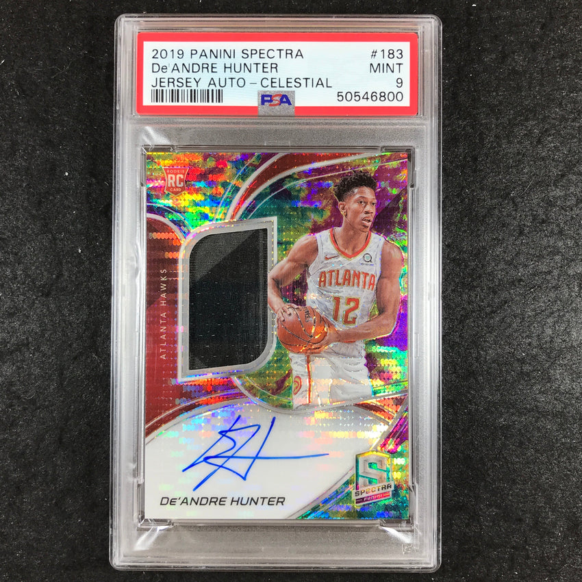 2019 Spectra DE'ANDRE HUNTER Rookie Jersey Auto Celestial 15/75 #183 PSA 9 (800)
