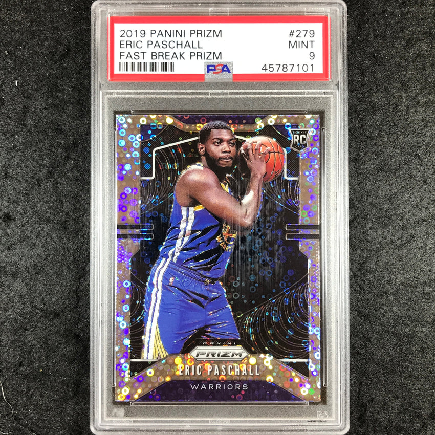 2019 Panini Prizm ERIC PASCHALL Rookie Fast Break Prizm #279 PSA 9 (101)