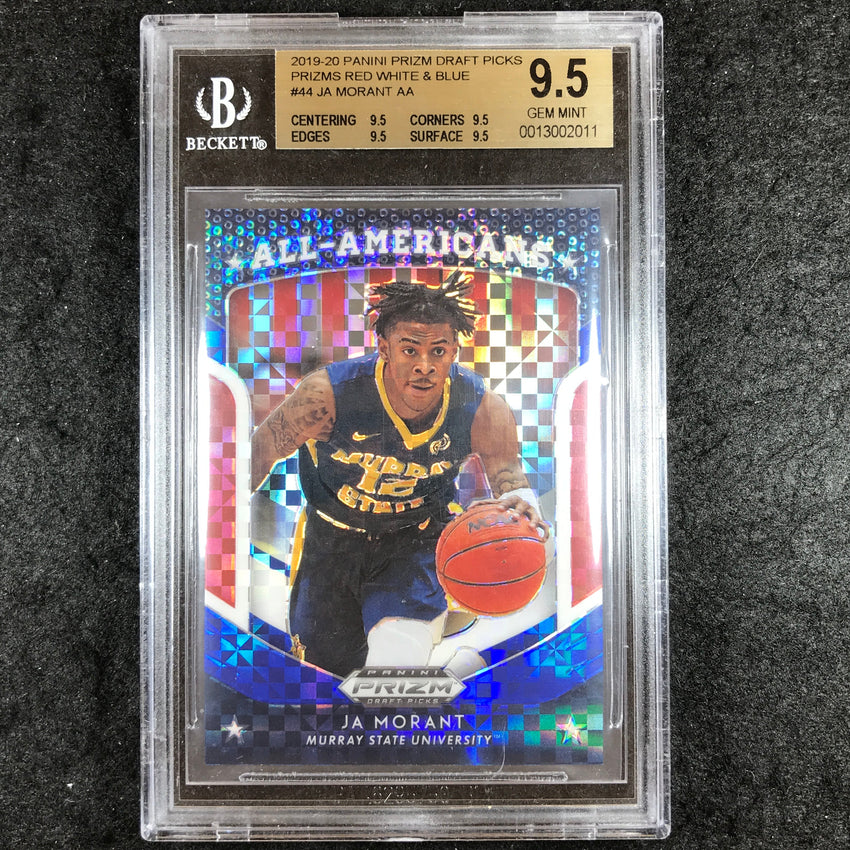 2019 Prizm Draft Picks JA MORANT Rookie Red White Blue 37/99 #44 BGS 9.5 (011)