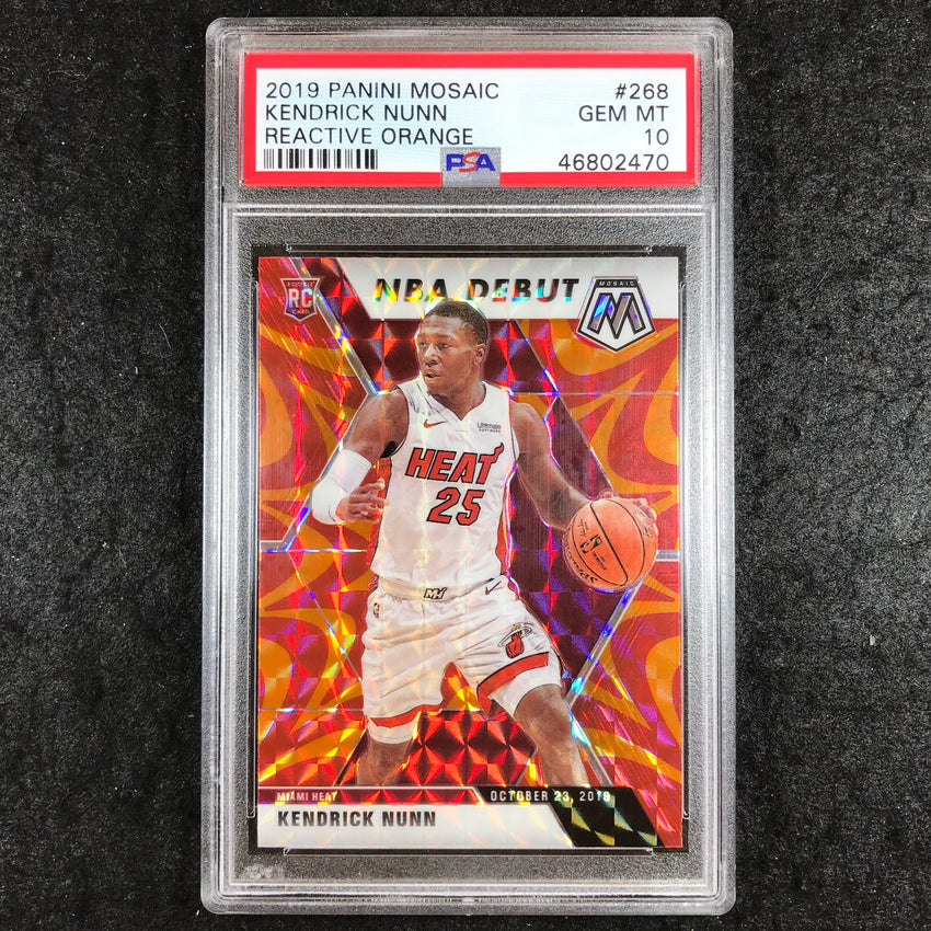 2019 Panini Mosaic KENDRICK NUNN Rookie Reactive Orange #268 PSA 10 (470)