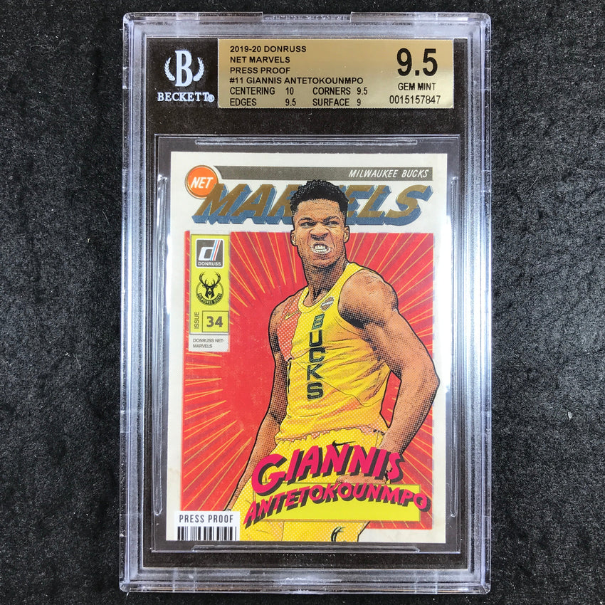 2019 Donruss GIANNIS ANTETOKOUNMPO Net Marvels Press Proof #11 BGS 9.5 (847)