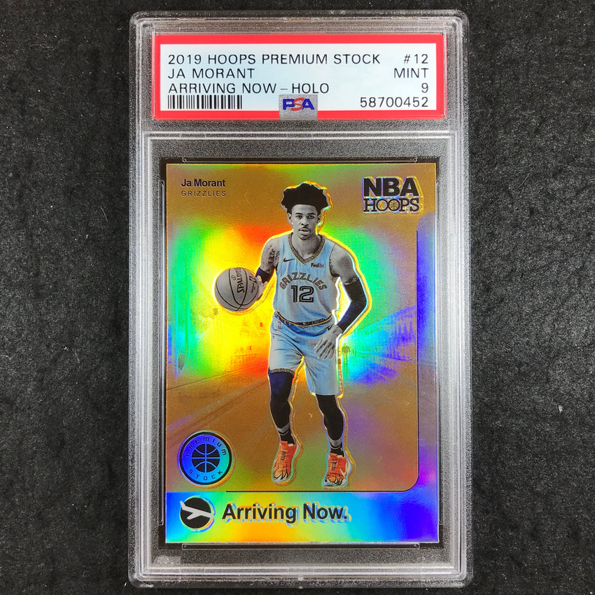 2019 Hoops Premium Stock JA MORANT Rookie Arriving Now Holo #12 PSA 9 (452)