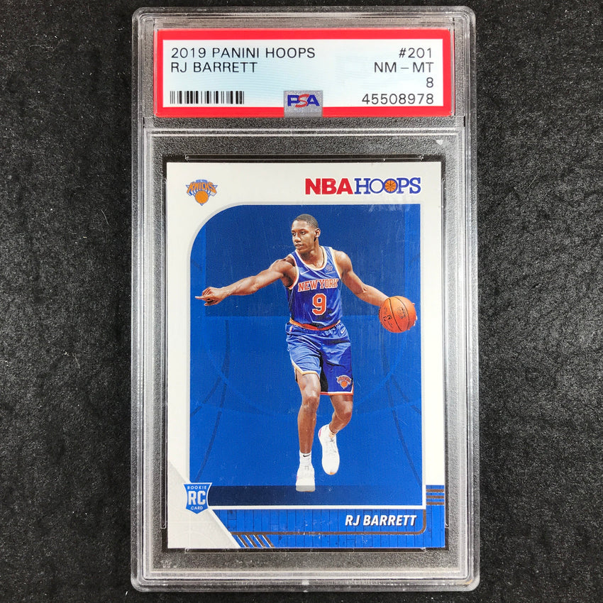 2019 Panini Hoops RJ BARRETT Rookie Base #201 PSA 8 (978)