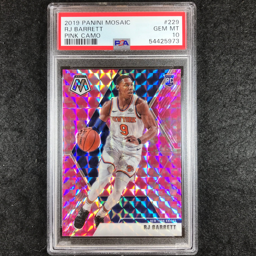 2019 Panini Mosaic RJ BARRETT Rookie Pink Camo #229 PSA 10 (973)