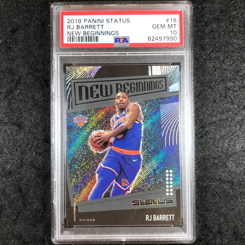 2019 Panini Status RJ BARRETT Rookie New Beginnings #15 PSA 10 (990)