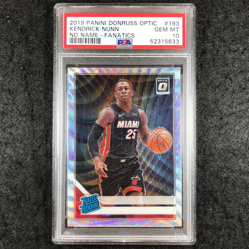 2019 Donruss Optic KENDRICK NUNN Rookie No Name Fanatics #193 PSA 10 (633)